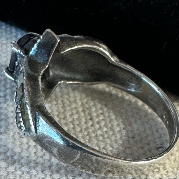 Vintage Judith Jack Amethyst & .925 Sterling Silver & Marcasite Ring Sz 8 READ - Picture 9 of 12